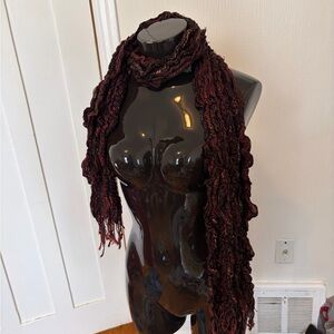 Burgundy Knit Scarf